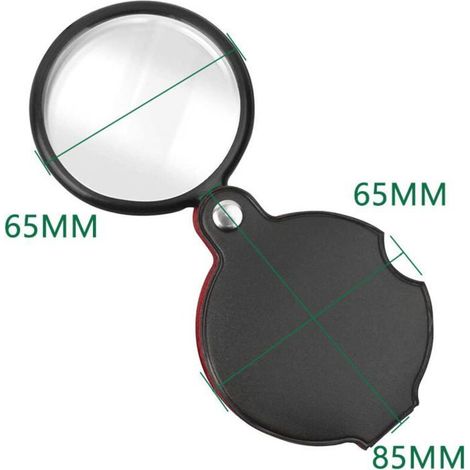 Lente d'ingrandimento tascabile - Ingrandimento 10x - Custodia in similpelle - Vetro di alta qualità - Chiusura girevole a 360° (1/4)