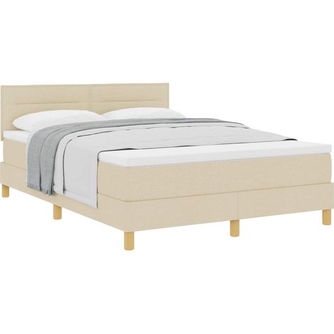 Maison Exclusive - Boxspringbett mit Kissen mit Kopfteil Creme 14