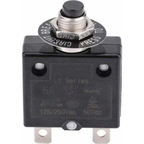 Disjoncteur 15A Interrupteur thermique de réinitialisation en option, 125-250V AC 50V DC Disjoncteur à bouton-poussoir de protection contre les surcharges de courant (1/4)