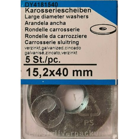 CONNEX - 5 RONDELLE PER CARROZIERE IN ACCIAIO ZINCATO 15,2X40X1,2MM