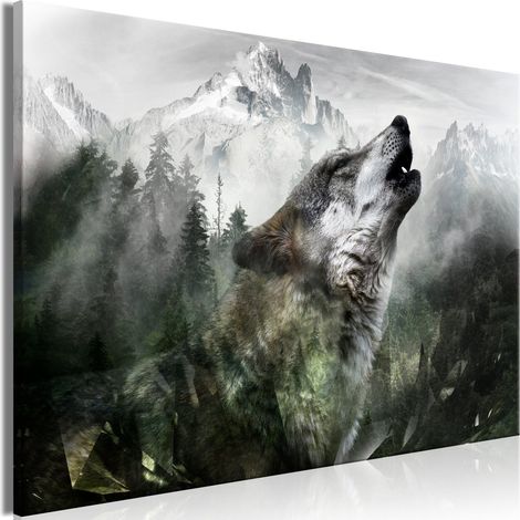 Tableau Loup Hurlant (1 Partie) Large - 120 x 80 cm (1/3)