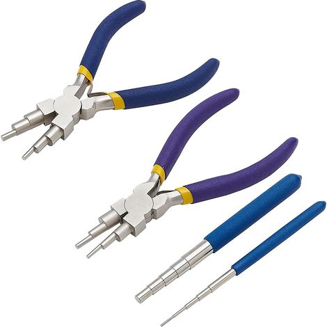 Ensemble d'outils de bobinage avec 2 mandrins de bobinage et 2 pinces 6 en 1 pour enrouler les fils de bijoux et F (1/5)