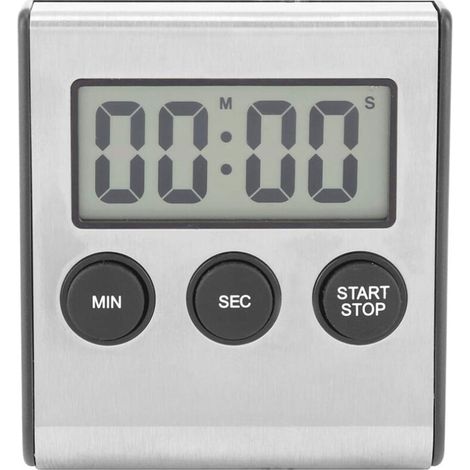 Minuteur de cuisine numérique, minuteur de cuisson, minuteur multifonctionnel, avec un aimant au dos pour fixation murale. (1/2)