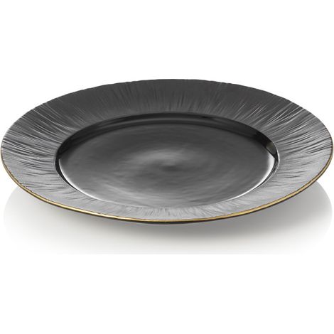 Assiette plate Ø 27 cm noir bord doré MAYA KURO lot de 2 - Was Germany (1/2)