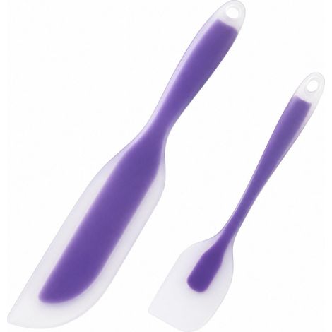 2er Set Silikonspatel hitzebeständig bis 230°C, flexibel für Küche & Backen