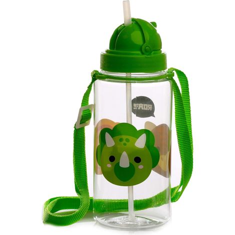 Borraccia per Bambini con Cannuccia 450ml - Dinosauro - Animali Dolci (1/5)