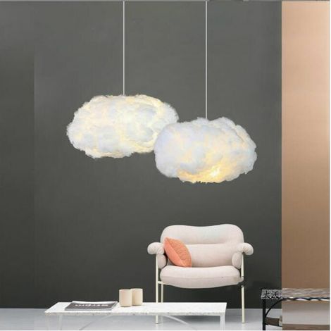 Suspension nuage blanc lumineuse, lampe plafonnier créative en forme de nuage pour salon de thé, boutique de vêtements, magasin mère-enfant, paradis des enfants, hall, 30x20cm (1/5)