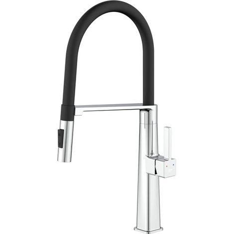 Lavello bocca alta SEUL quadrato con doccia Ø25 mm cromato (1/2)