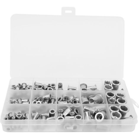 Set di dadi a rivetto verticali in acciaio inox, combinazione M3/M4/M5/M6/M8, 150 pezzi -Crezuo