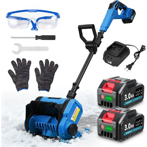 Cordless Snow Mill, Electric Snow Shovel with 2 x 3.0Ah Batteries and Chargers, Snow Removal Width 30 cm, Depth 17 cm, Range 6 m, Tilt ±40° Adjustable