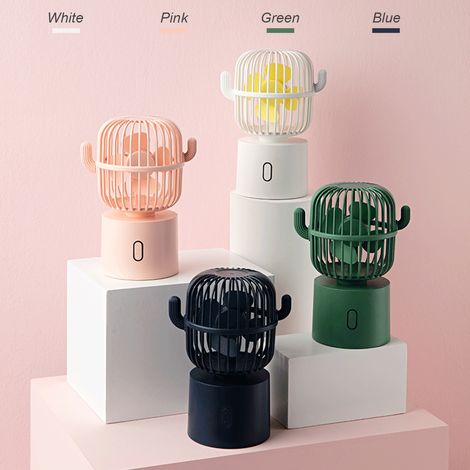 Mini ventilateur de bureau silencieux à 3 vitesses, portable, rotatif et personnel, alimenté par USB, idéal pour les étudiants, les voyages, le camping, le bureau et la maison. (1/4)