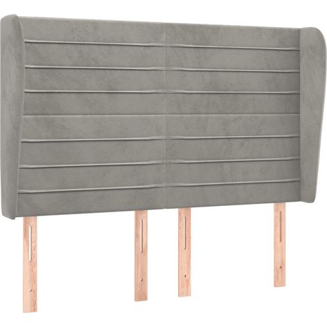 Maison Exclusive - Testiera ad Orecchio Grigio Chiaro 147x23x118/128 cm in Velluto