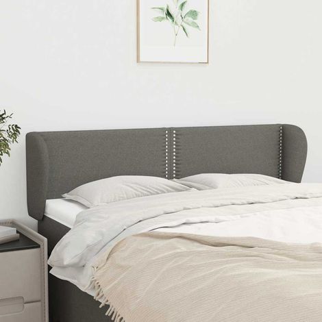 vidaXL Cabecero de tela gris oscuro 147x23x78/88 cm (1/5)