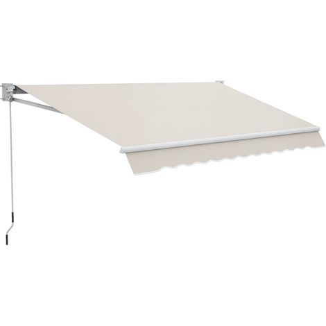 Tenda da Sole 3x2 m a Bracci, Regolabile 5°-35° in Alluminio e Poliestere, Bianco Crema