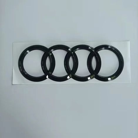 (1 pièce - emblème) - Logo 4 anneaux AUDI Q2 2016-2018, logo ABS noir, emblème de capot, calandre avant, badge arrière, autocollant Q2, emblème Quarrto Sline (1/5)