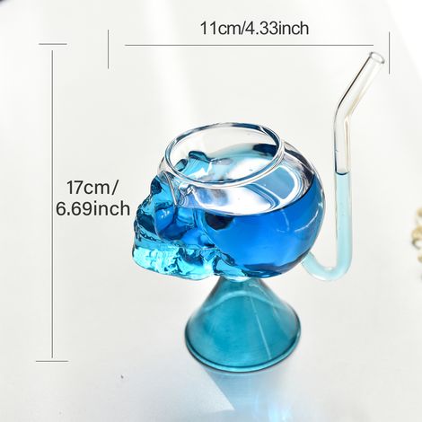 Tasse en verre borosilicate de haute qualité en forme de crâne de vampire, idéale pour décorer votre cuisine à l'occasion d'Halloween, pour le thé parfumé ou le vin rouge. Décoration de cuisine. (1/5)