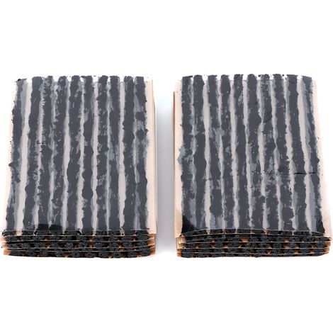 100 Bouchons de Réparation Pneu 100x3mm, Mèches Caoutchouc sans Chambre à Air, Kit de Colmatage Crevaison Auto Moto Noir (1/5)