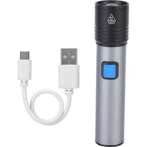 Lampe torche LED étanche rechargeable USB portable réglable pour camping en extérieur (1/5)