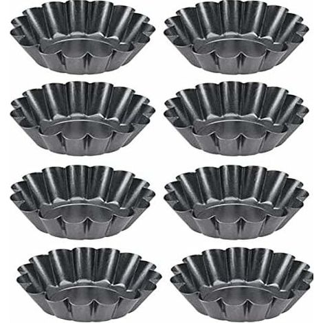 DEESSE SHOP - Lot de 8 moules antiadhésifs pour muffins, gâteaux, pizzas, gâteaux, cupcakes, œufs, tartes, pâtisseries (1/5)