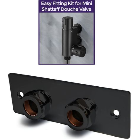 Black Easy Fixing Plate Bracket for Mini Douche Shattaf Thermostatic Shower Valve Mounted Wall Plate