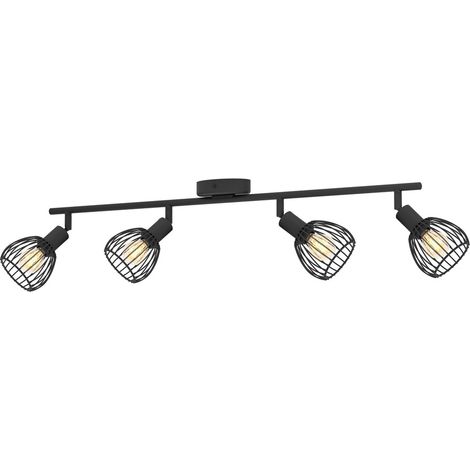 Projecteur de lampe à fil à 4 lumières Sonnino noir - E14 - 901042