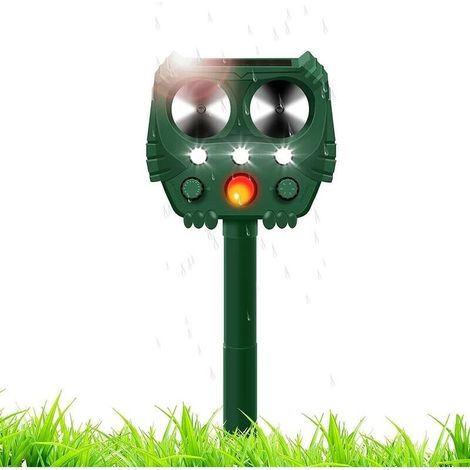 Répulsif Chat Exterieur à Ultrason, Répulsif Animaux Solaire pour Chats, Chiens, Renards,Oiseaux (1/5)
