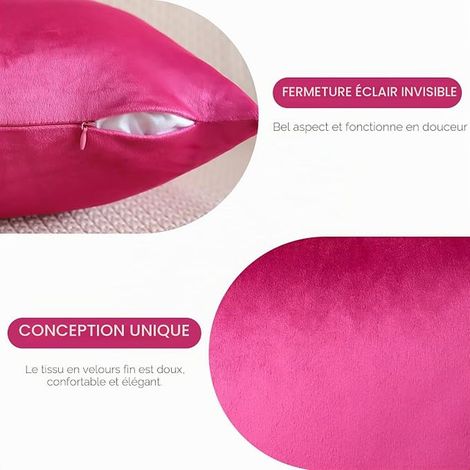 Housses de Coussins en Coussins Canapé Taie d'oreiller Canapé Maison Salon Chambre Canapé 40x40cm (Rose Vif) (1/3)