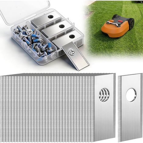 Enhon – Lot de 36 lames de rechange compatibles avec WORX WA0190 Landroid – Lames pour tondeuse robot, incluant 36 vis adhésivées – Lames de tondeuse en acier inoxydable : fiables, durables et faciles