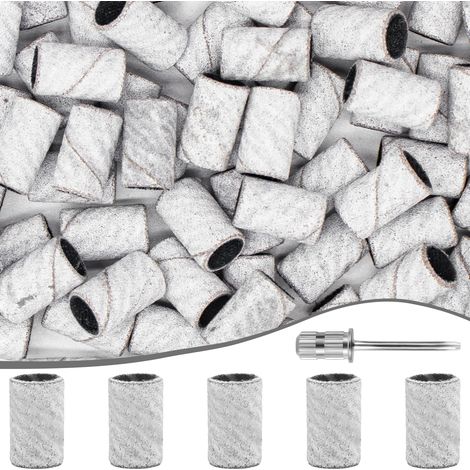 Embout Emeri 240 Grain Fin Ongles 100 PièCes, Bandes Abrasives Extra Fines pour Perceuse à Ongles pour Le Polissage Et La Mise En Forme Des Ongles Naturels, Bandes Abrasives pour Manucure Et Pédicure (1/5)