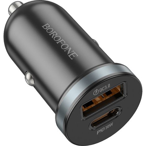 USB-C-Zigarettenanzünder, 2 Anschlüsse, 60 W, Schnelllade-Autoladegerät mit USB C USB A, 12 V Zigarettenanzünderbuchse für iPhone 15 14 13 12 11 Pro Max Mini Plus Samsung S23 Huawei iPad AirPods Switc (1/5)