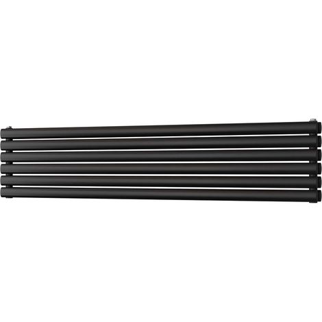 Omeara Axis - Black Horizontal Radiator H348mm x W1600mm Double Panel