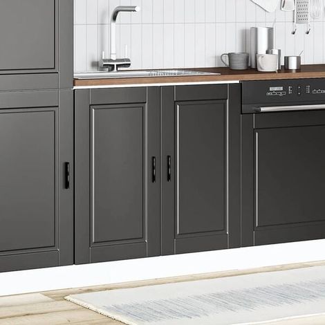Meuble de Salle de Bain avec Lavabo Intégré 80x46x81.5 cm - Console en Bois d'Ingénierie Noire Style Moderne pour WC et Douche (1/5)