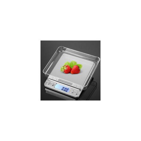 Präzisionswaage (500 g/0,01 g), Küchen-/Taschen-/Schmuckwaage, hochpräzise elektronische Waage, hintergrundbeleuchtetes LCD-Display, Tara- und Stückzahlfunktion, mit Plattform – Crezuo (1/4)