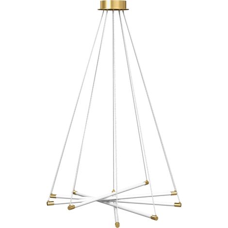 Verstellbare LED-Deckenleuchte, 50 W, 5 Röhren, Gold/Weiß