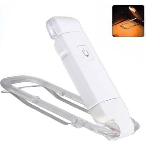 Klappbare Leselampe zum Anklemmen, USB-wiederaufladbare, drehbare Teleskop-Nachtleuchte, weiß, Dreilampenmodell (1/5)