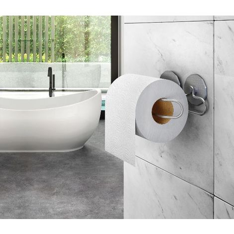 Toilettenpapierhalter + 2 selbstklebende Haken Artic aus Polytherm Frost - Metaltex