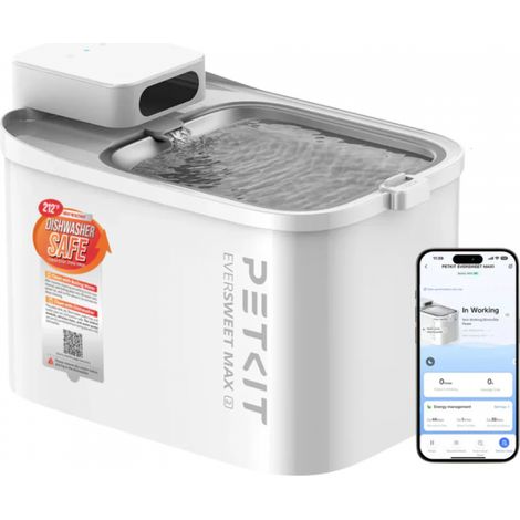 Petkit EVERSWEET MAX 2 Fontaine à eau connectée pour animaux, 3L, 83jours d'autonomie - Petkit