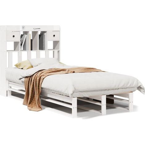 Maison Exclusive - Letto Libreria senza Materasso Bianco 90x190 cm Massello Pino