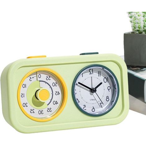 Visueller Timer Aufgabenplaner für Kinder Zeitmanagement lernen Zwei Bildschirme 12 x 6 x 6 cm Grün (1/5)
