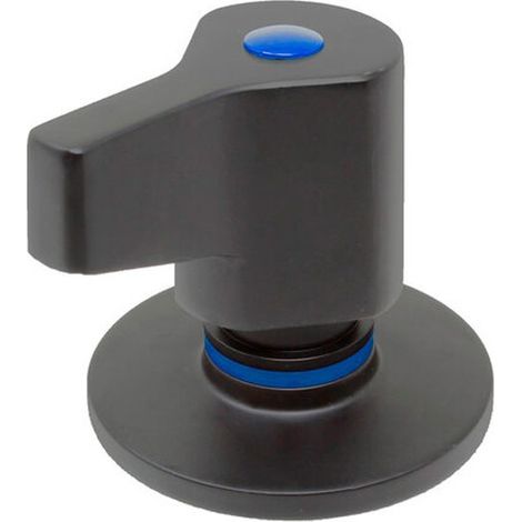 Ensemble poignée et fleur de valve avec sphère en Zamak chaud à enfourner avec indicateurs bleu rouge noir (1/4)
