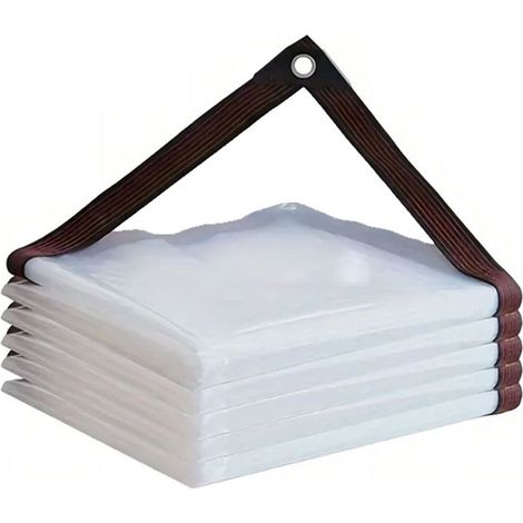 Bâche transparente imperméable pour extérieur avec œillets de 10 mm dimensions 2 x 3 m résistante aux UV et à la pluie (1/5)