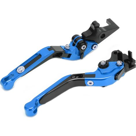 Paire de leviers de frein et d'embrayage moto en alliage d'aluminium CNC, remplacement compatible PCX 125/150 (version frein à tambour), toutes années, couleur bleue (1/5)