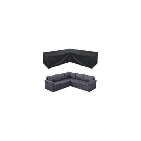Telo di copertura impermeabile per divano angolare, set di mobili da giardino, copertura modulare per mobili da esterno, 300 x 300 x 98 cm - Crezuo
