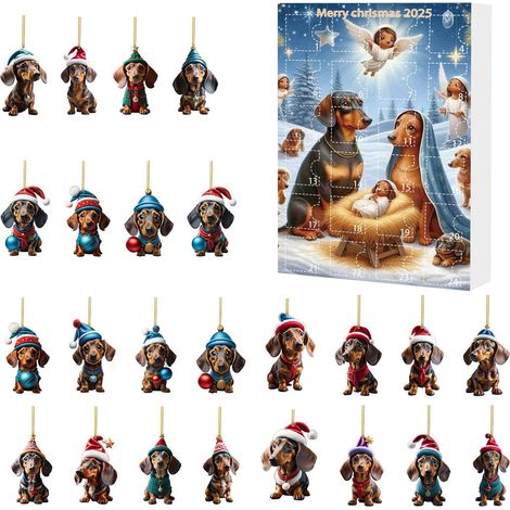 Calendrier De Lavent - Figurines Miniatures Diy - 24 Pièces - Pour Décoration De Sapin De Noël - Acrylique (1/4)