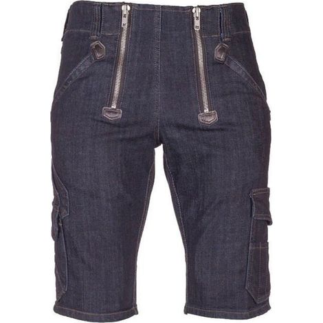 Bermuda largeot denim stretch homme Volkmar FHB 22635 - Bleu foncé - 44