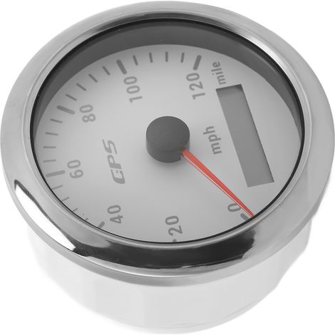 Compteur de vitesse GPS 85 mm / 3,35 pouces, odomètre 120 mph/h, étanche IP67, pour podomètre, blanc (1/5)