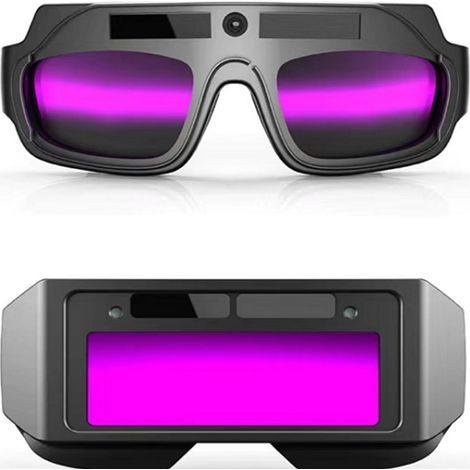 Solarbetriebene, selbstverdunkelnde Schweißerbrille, blendfreie WIG-Schweißerbrille, Schutzbrille für Schweißmaschinen (Doppellinse) (1/3)