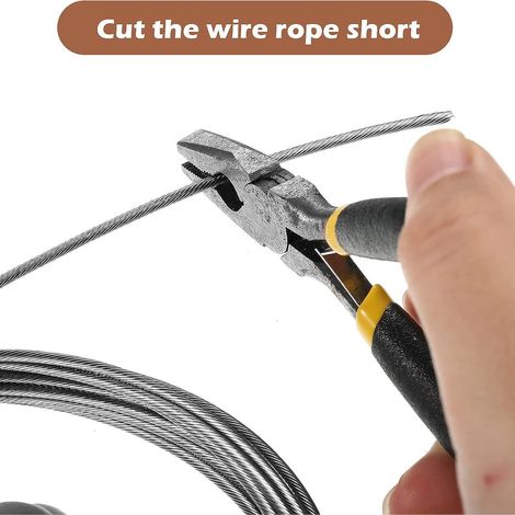 Ensemble de câble en acier recouvert de PVC de 5 mètres avec clips en acier, antirouille, durable, forte capacité de charge, adapté aux balcons extérieurs et aux rideaux. (1/5)