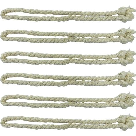 6 embrasses de rideaux en corde tressée, faites main, 71 cm de long, 15 mm d'épaisseur. (1/5)