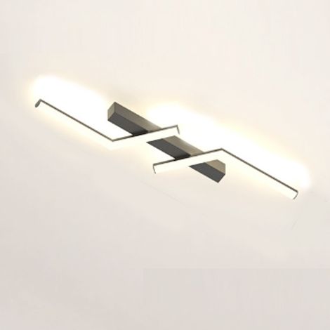 Plafonnier LED noir, 120 cm, lumière blanche, veilleuse LED, adapté pour chambre à coucher, cuisine, salon (1/5)